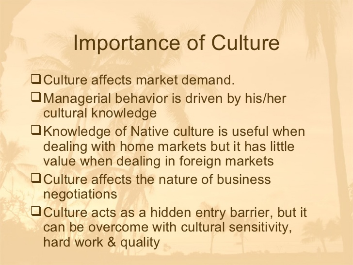 the importance of culture